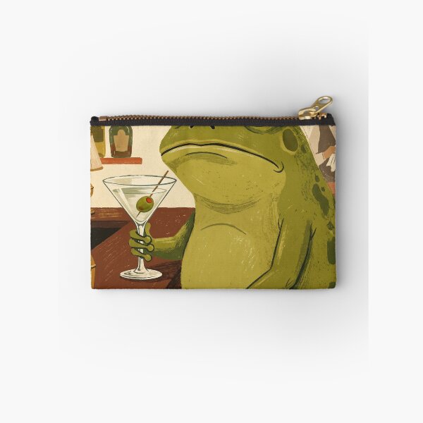 Item preview, Funny Frog Wall Art, Martini Frog Print designed and sold by Marmalade Oddities.