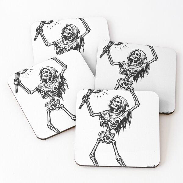 Item preview, Skeleton with Tattered Scarf Holding Flaming Torch High in Triumphant Pose designed and sold by MisteryDesigner.