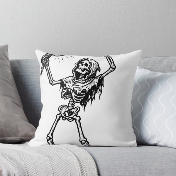Item preview, Skeleton with Tattered Scarf Holding Flaming Torch High in Triumphant Pose designed and sold by MisteryDesigner.