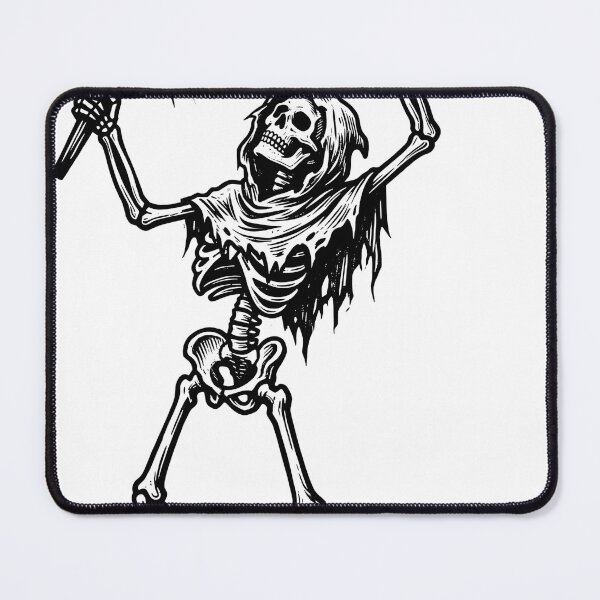 Item preview, Skeleton with Tattered Scarf Holding Flaming Torch High in Triumphant Pose designed and sold by MisteryDesigner.