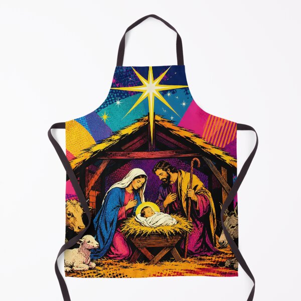 Item preview, Colorful Nativity Scene – Christian Christmas Pop Art with Baby Jesus and Holy Family designed and sold by GutyzDesignsES.