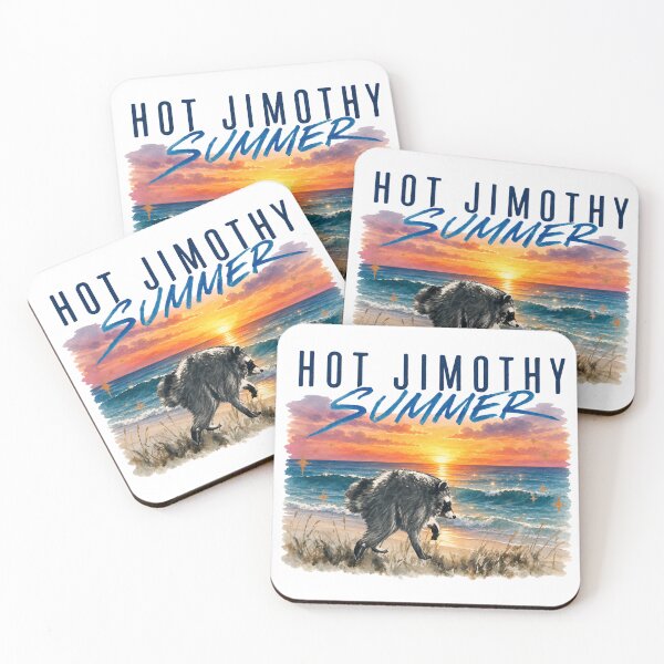 Item preview, Jimothy Raccoon - Hot Jimothy Summer – Vintage Beach Raccoon Sunset designed and sold by JessArty ⭐⭐⭐⭐⭐.