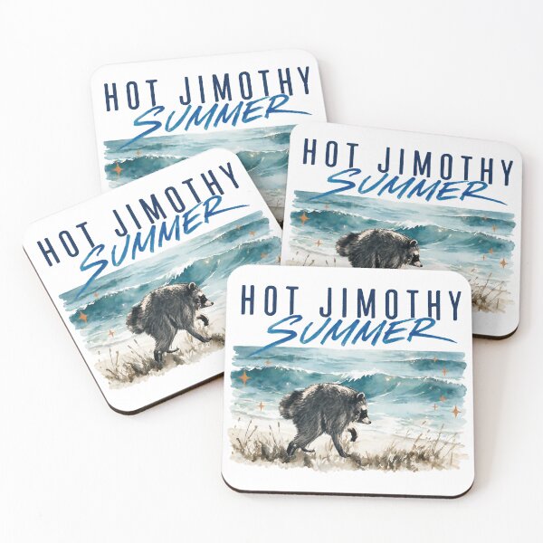 Item preview, Jimothy Raccoon - Hot Jimothy Summer – Retro Beach Raccoon Ocean designed and sold by JessArty ⭐⭐⭐⭐⭐.