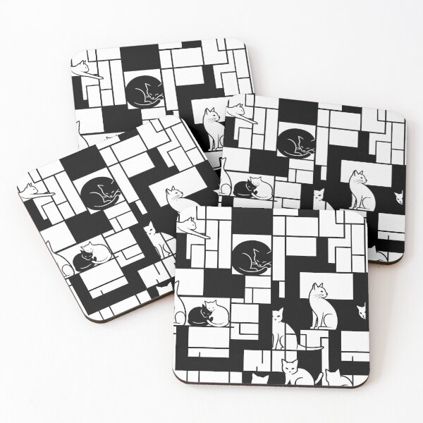 Item preview, Mondrian Style Cats Geometric Pattern  designed and sold by Timegraf.