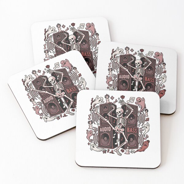 Item preview, Skeleton Dancing Between Giant Speakers Surrounded by Ghosts and Musical Notes designed and sold by MisteryDesigner.