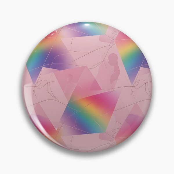 Item preview, Soft Pink Rainbow Geometric Couple Silhouette Pattern designed and sold by ZhivanCrimson.