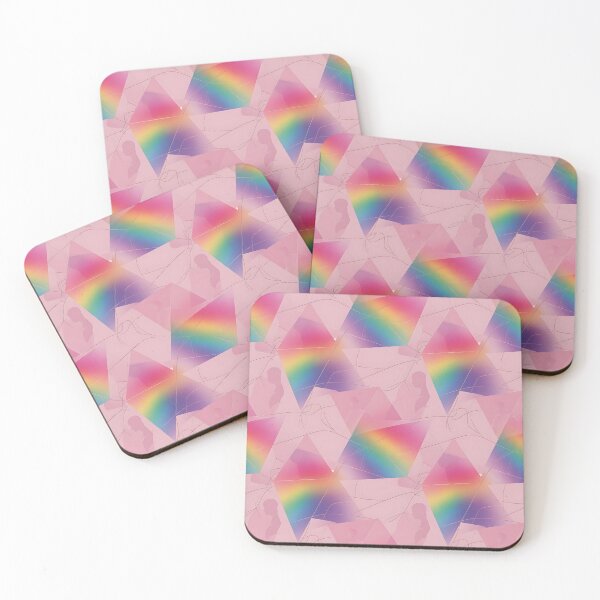 Item preview, Soft Pink Rainbow Geometric Couple Silhouette Pattern designed and sold by ZhivanCrimson.