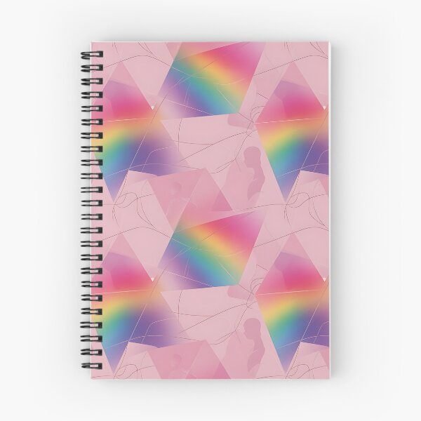 Item preview, Soft Pink Rainbow Geometric Couple Silhouette Pattern designed and sold by ZhivanCrimson.