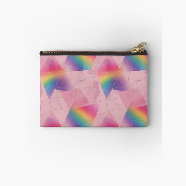 Item preview, Soft Pink Rainbow Geometric Couple Silhouette Pattern designed and sold by ZhivanCrimson.