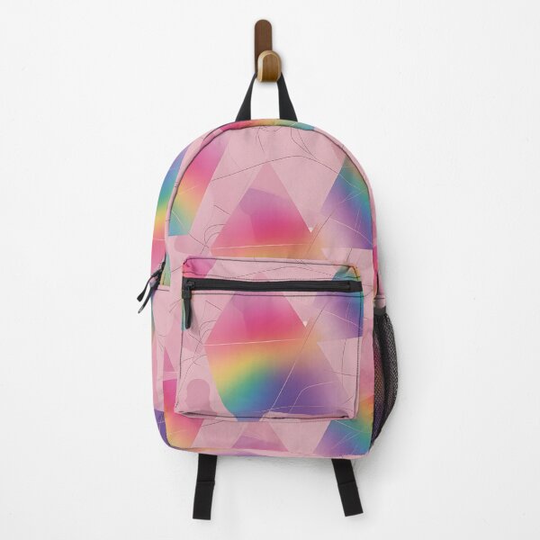 Item preview, Soft Pink Rainbow Geometric Couple Silhouette Pattern designed and sold by ZhivanCrimson.
