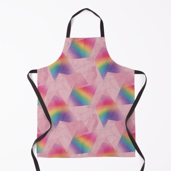 Item preview, Soft Pink Rainbow Geometric Couple Silhouette Pattern designed and sold by ZhivanCrimson.