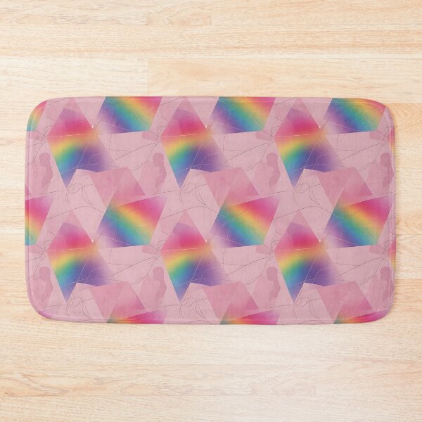 Item preview, Soft Pink Rainbow Geometric Couple Silhouette Pattern designed and sold by ZhivanCrimson.