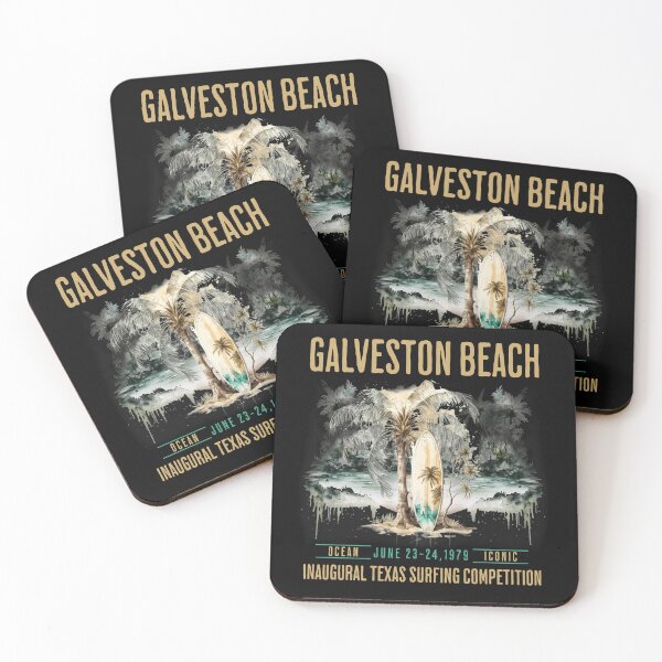 Item preview, Retro Surfing, Vintage Galveston Beach Surfing Competition Design designed and sold by OceanIconic.