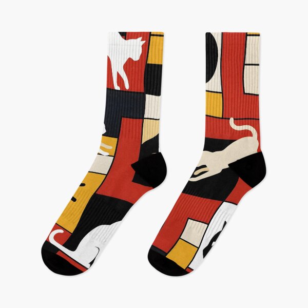 Item preview, Mondrian Style Cats Geometric Pattern  designed and sold by Timegraf.
