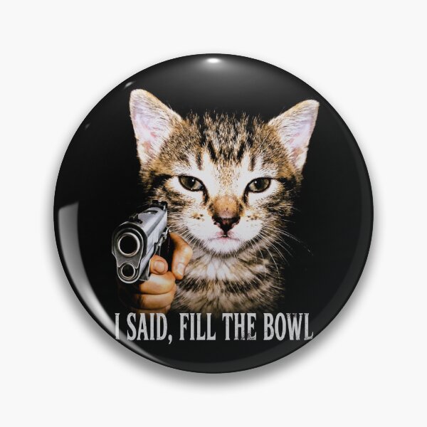 Item preview, Angry Cat with Gun Shirt Funny Tabby Cat T-Shirt Fill The Bowl Cat Tee Sarcastic Cat Lover Gift Sassy Cat Top Dangerous Hungry Cat Top [Black Shirt Only] designed and sold by Off-Road-Zone.