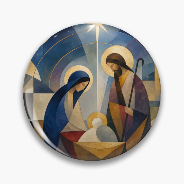 Item preview, Geometric Nativity Scene – Modern Christian Christmas Art with the Holy Family designed and sold by GutyzDesignsES.