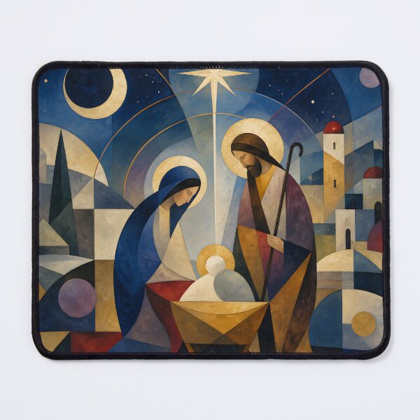 Item preview, Geometric Nativity Scene – Modern Christian Christmas Art with the Holy Family designed and sold by GutyzDesignsES.