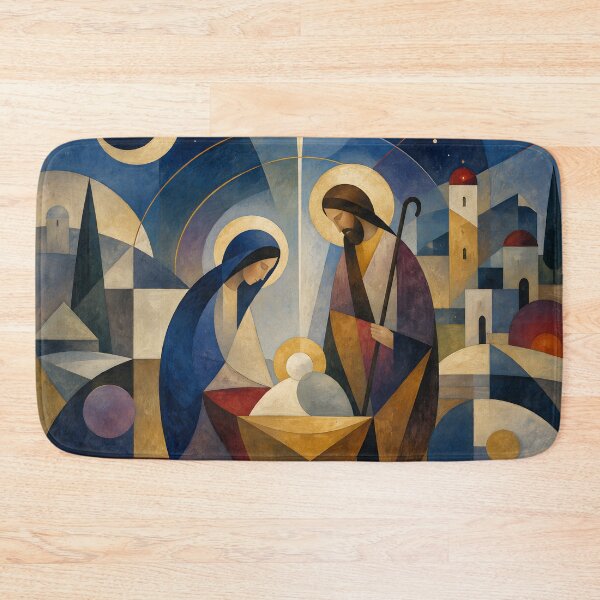 Item preview, Geometric Nativity Scene – Modern Christian Christmas Art with the Holy Family designed and sold by GutyzDesignsES.