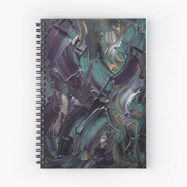 Item preview, Moody Dark Emerald and Violet Expressive Palette Knife Art designed and sold by Pride Emblem Prints.