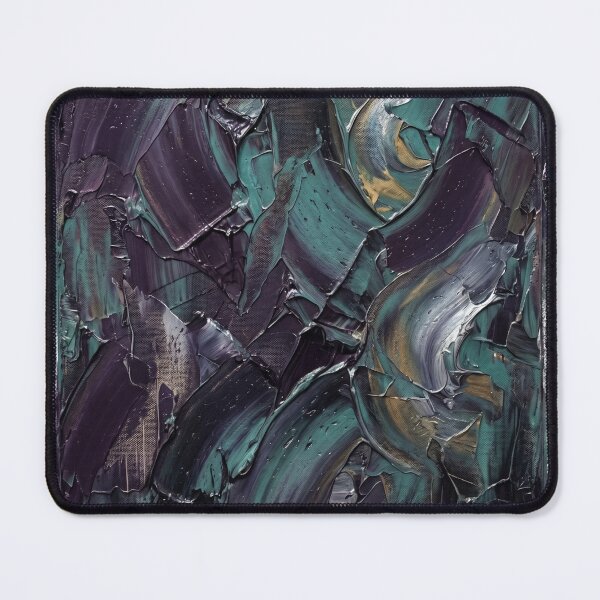 Item preview, Moody Dark Emerald and Violet Expressive Palette Knife Art designed and sold by Pride Emblem Prints.
