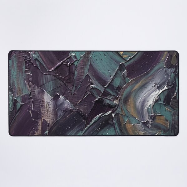 Item preview, Moody Dark Emerald and Violet Expressive Palette Knife Art designed and sold by Pride Emblem Prints.