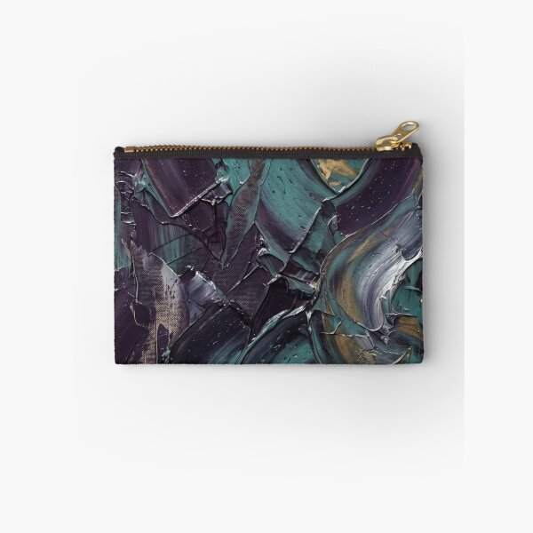 Item preview, Moody Dark Emerald and Violet Expressive Palette Knife Art designed and sold by Pride Emblem Prints.