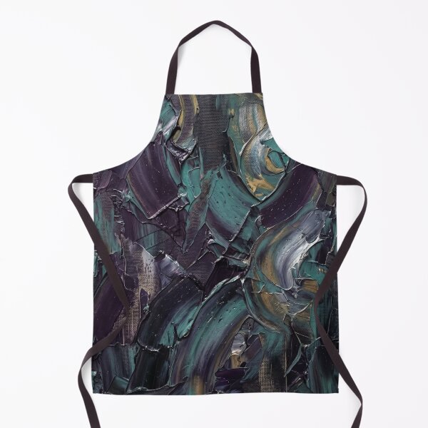Item preview, Moody Dark Emerald and Violet Expressive Palette Knife Art designed and sold by Pride Emblem Prints.