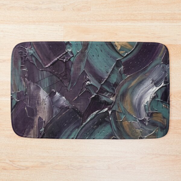 Item preview, Moody Dark Emerald and Violet Expressive Palette Knife Art designed and sold by Pride Emblem Prints.