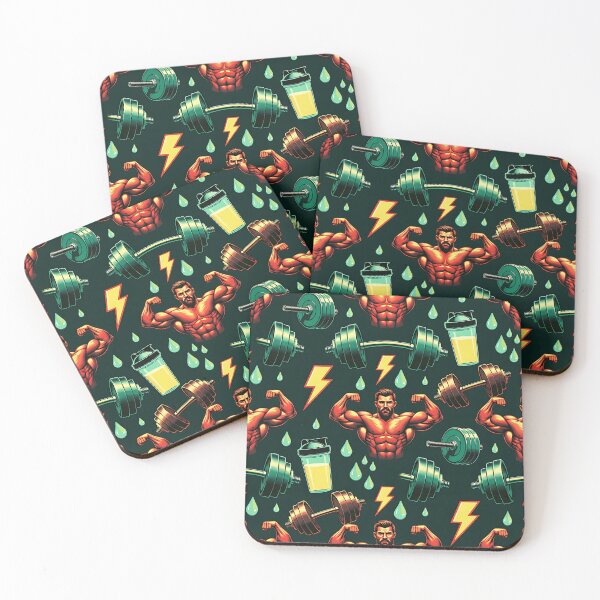 Item preview, Muscular Gym Flex Fitness Seamless Pattern designed and sold by ZhivanCrimson.