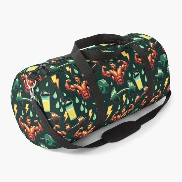 Item preview, Muscular Gym Flex Fitness Seamless Pattern designed and sold by ZhivanCrimson.