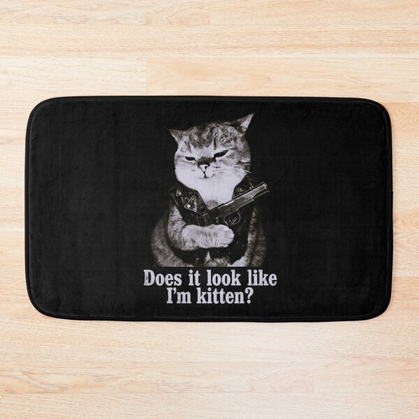 Item preview, Funny Cat Shirt Cat with Gun T-Shirt Badass Cat Leather Vest Tee Sarcastic Cat Lover Gift Cute Cat Pun Top Funny Animal Graphic Shirt [Black Shirt Only] designed and sold by Off-Road-Zone.