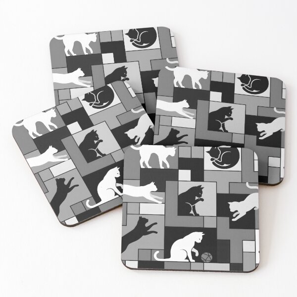 Item preview, Mondrian Style Cats Geometric Pattern  designed and sold by Timegraf.