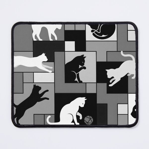Item preview, Mondrian Style Cats Geometric Pattern designed and sold by Timegraf.