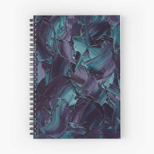 Item preview, Dark Teal Purple Abstract Impasto Palette Knife Painting designed and sold by Pride Emblem Prints.