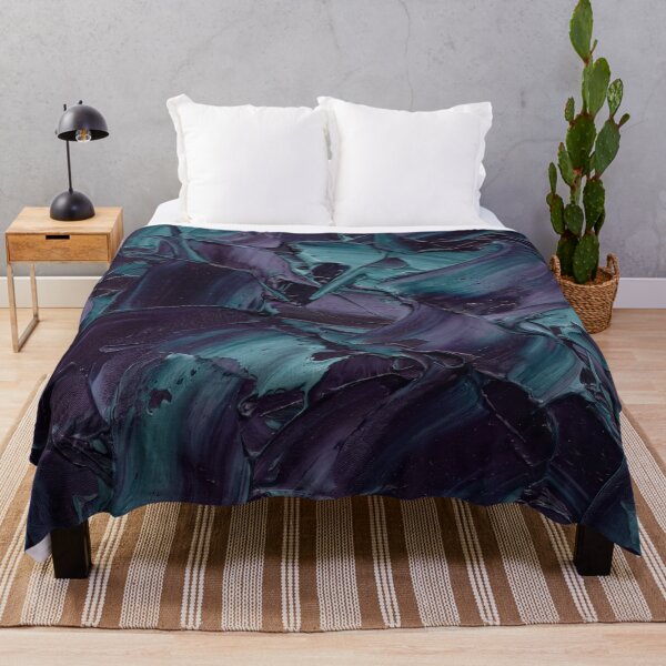 Item preview, Dark Teal Purple Abstract Impasto Palette Knife Painting designed and sold by Pride Emblem Prints.