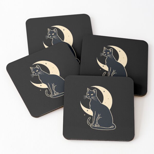 Item preview, Mystic Crescent Moon Silhouette Cat - Celestial Magic Aesthetic designed and sold by thepixelcloset.