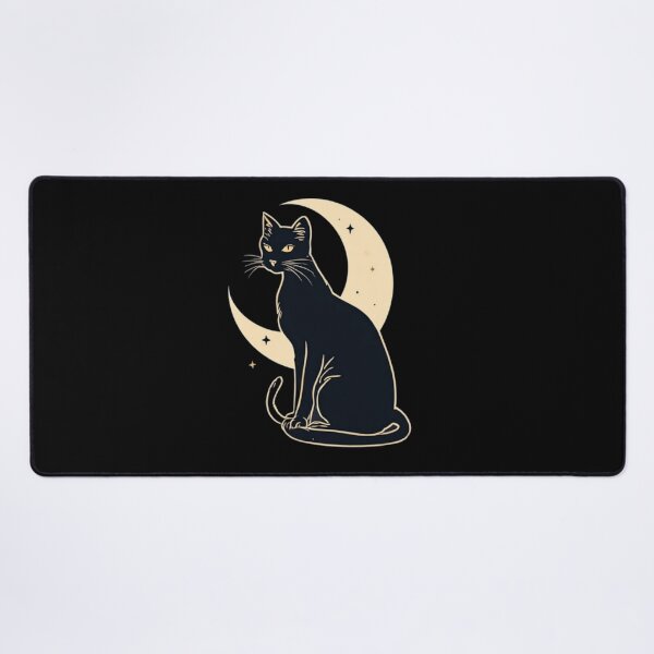 Item preview, Mystic Crescent Moon Silhouette Cat - Celestial Magic Aesthetic designed and sold by thepixelcloset.