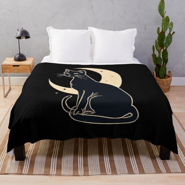 Item preview, Mystic Crescent Moon Silhouette Cat - Celestial Magic Aesthetic designed and sold by thepixelcloset.