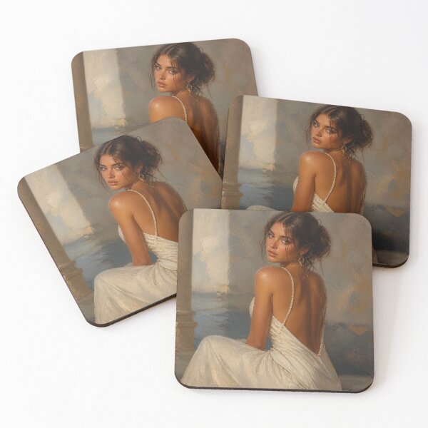 Item preview, Ethereal Woman in Silk Dress Oil Painting designed and sold by V8Green.