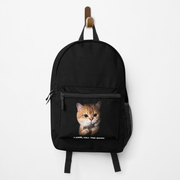 Item preview, Fill The Bowl Cat Shirt Funny Orange Cat with Gun T-Shirt Sarcastic Cat Lover Gift Sassy Cat Top Hungry Cat Shirt Dangerous Cat Meme Tee [Black Shirt Only] designed and sold by Off-Road-Zone.