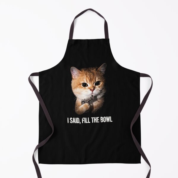 Item preview, Fill The Bowl Cat Shirt Funny Orange Cat with Gun T-Shirt Sarcastic Cat Lover Gift Sassy Cat Top Hungry Cat Shirt Dangerous Cat Meme Tee [Black Shirt Only] designed and sold by Off-Road-Zone.