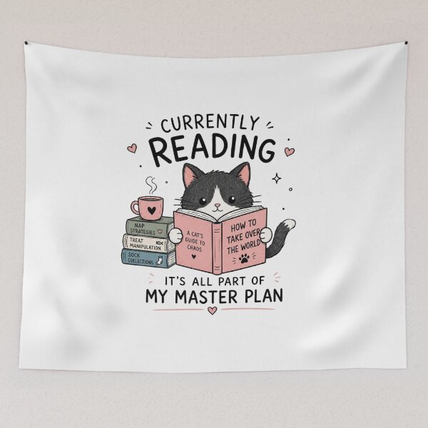 Item preview, Currently Reading: How to Take Over the World | Funny Cat Reading Book | Cute Book Lover Gift | Cat Lover Shirt designed and sold by RaeaSunShineDesigns.