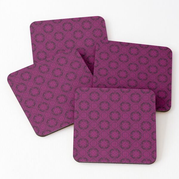 Item preview, Mandala Tile - Magenta & Black designed and sold by Moonlit Datura.