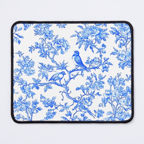 Item preview, Chinoiserie Pattern Penoies & L'oiseaux Ming Blue designed and sold by PixDezines.