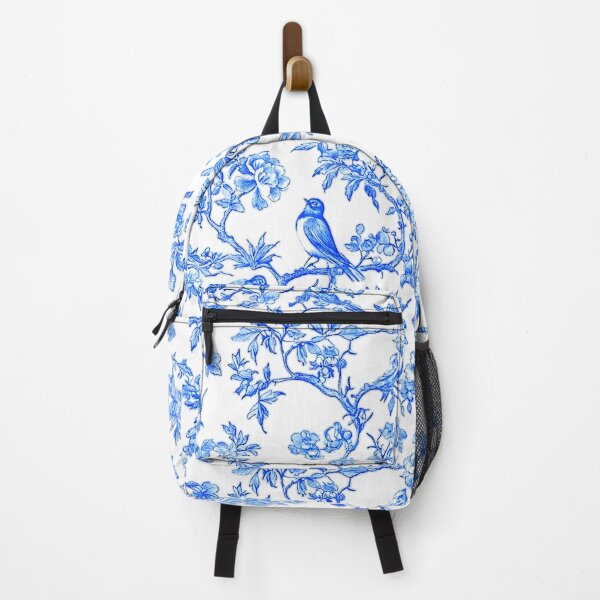 Item preview, Chinoiserie Pattern Penoies & L'oiseaux Ming Blue designed and sold by PixDezines.