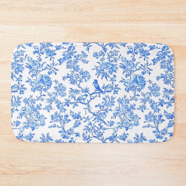 Item preview, Chinoiserie Pattern Penoies & L'oiseaux Ming Blue designed and sold by PixDezines.