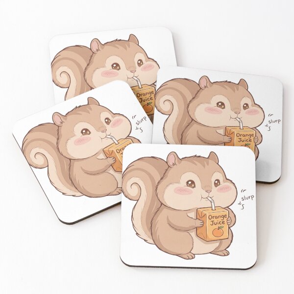 Item preview, Squirrel Drinking Orange Juice Kawaii Animal designed and sold by Be-aart-s.