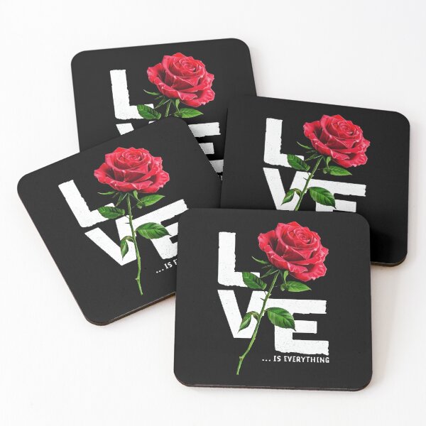 Item preview,  Love Is Everything Red Rose - Retro Distressed Romance Quote Art designed and sold by A-M-G-Shop.