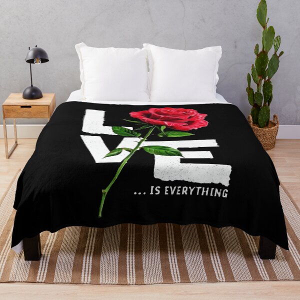 Item preview, Love Is Everything Red Rose - Retro Distressed Romance Quote Art designed and sold by A-M-G-Shop.