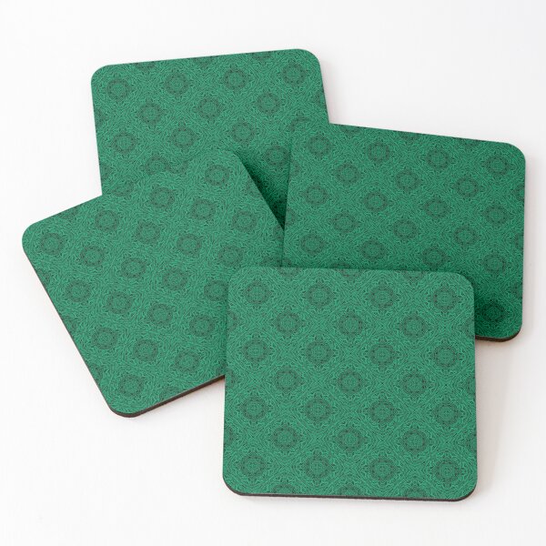 Item preview, Mandala Tile - Dark Mint & Black designed and sold by Moonlit Datura.